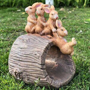 3" x 4"Rabbit Rain Gutter Downspout Extension Figurine Sculpture for Lawn Yard